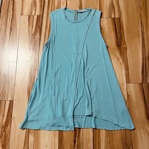 Keren Hart Asymmetrical Tunic Dress Sz S Cottagecore Fairy Sea Green Sleeveless